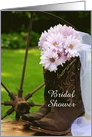 Bridal Shower Invitation,Rustic Daisies and Boots,Custom Personalize card