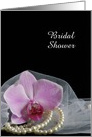 Bridal Shower Invitation,Pink Orchid on Black,Custom Personalize card