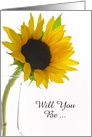 Will You Be My Bridesmaid,Yellow Sunflower / White, Custom Personalize card