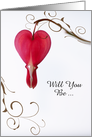 Will You Be My Bridesmaid,Red Bleeding Heart, Custom Personalize card