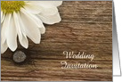 Wedding Invitation,Rustic White Daisy and Barn Wood,Custom Personalize card