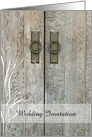 Wedding Invitation,Double Country Barn Doors,Custom Personalize card