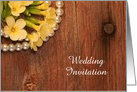 Wedding Invitation,Rustic Yellow Flowers Barn Wood,Custom Personalize card