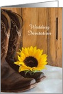 Wedding Invitation,Rustic Sunflower Cowboy Boots,Custom Personalize card