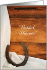 Bridal Shower Invitation, Horseshoe and Satin, Custom Personalize card