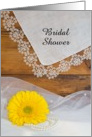 Country Bridal Shower Invitation,Yellow Daisy Lace, Custom Personalize card