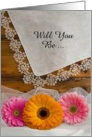 Country Wedding, Bridesmaid Invitation, Daisy Trio, Custom Personalize card