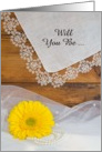 Country Wedding, Bridesmaid Invitation,Yellow Daisy,Custom Personalize card