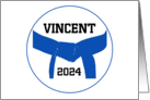Congratulations on Earning Light Blue Belt Martial Arts Personalize card