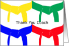 Martial Arts Colored Belts Thank You Coach card