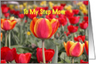 Happy Easter To my Step Mom - Red and Yellow Tulip Garden card