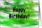 Happy Birthday - Green Abstract Fractal Art card
