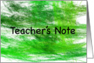 Green Abstract Teacher Note Card