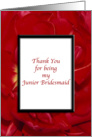 Thank You Junior Bridesmaid - Wedding - Red Tulip Flower card