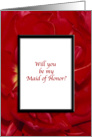 Be my Maid of Honor - Invitation - Red Flowers card