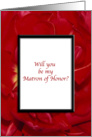 Be my Matron of Honor - Invitation - Red Flowers card