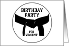 Birthday Party Invitation Martial Arts Black Belt Personalize Custom card