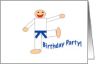 Martial Arts Birthday Party Invitation - Dark Blue Belt card