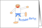 Martial Arts Birthday Party Invitation - Light Blue Belt card