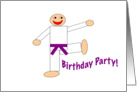 Martial Arts Birthday Party Invitation - Purple Belt card