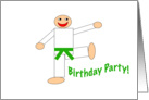Martial Arts Birthday Party Invitation - Green Belt card