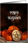 Mabon Blessings Rustic Orange Pumpkins card