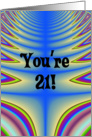 Happy Birthday - 21 years old Blue Tie Dye card