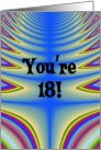Happy Birthday - 18 years old Blue Tie Dye card
