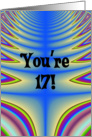 Happy Birthday - 17 years old Blue Tie Dye card