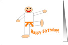 Happy Birthday - Martial Arts Orange Belt card