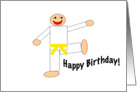 Happy Birthday - Martial Arts Yellow Belt card