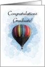 Congratulations - Graduation - Hot Air Balloon card