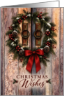 Country Christmas Wishes Rustic Barn Doors card