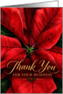 Thank You For Your Business Holiday Red Poinsettia card
