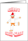 Martial Arts Christmas Card - Merry Kick-Mas Orange Belt card
