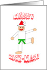 Martial Arts Christmas Card - Merry Kick-Mas Green Belt card