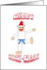 Martial Arts Christmas Card - Merry Kick-Mas Light Blue Belt card