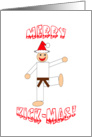 Martial Arts Christmas Card - Merry Kick-Mas Brown Belt card