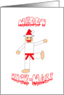 Martial Arts Christmas Card - Merry Kick-Mas Red Belt card