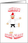 Martial Arts Christmas Card - Merry Kick-Mas Black Belt card