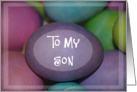 Happy Easter to My Son - Colored Easter Eggs card