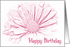 Happy Birthday - Pink Daisy Flower card