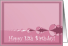 Happy 12th Birthday - Girl - Pink Abstract card