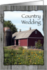 Country Wedding Save the Date Announcement, Red Barn and Silo card