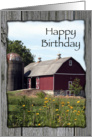 Red Barn and Silo Country Happy Birthday card