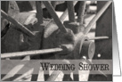 Country Wedding Shower Invitation, Rustic Wagon Wheel card