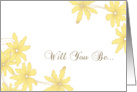 Wedding Attendant / Bridesmaid Invitation Yellow Daisies card