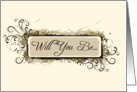 Wedding Attendant / Bridesmaid Invitation Tan Floral Swirls card