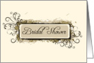 Bridal Shower Invitation Tan Floral Swirls card
