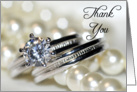 Thank You Note Wedding Rings and Pearls card